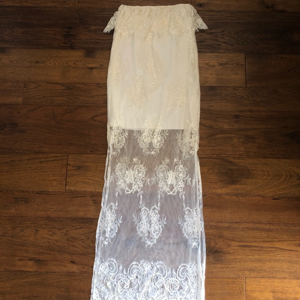 Strapless lace dress